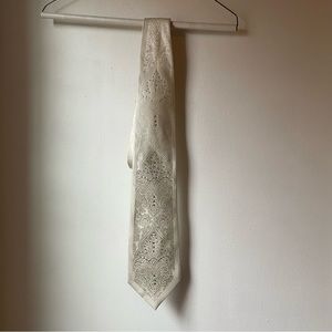 White rhinestone tie